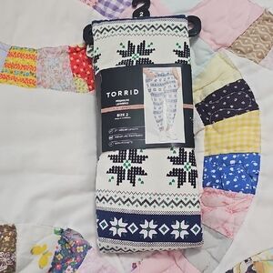 Torrid Black and White Nordic Pattern Leggings